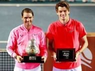 On the podium.
